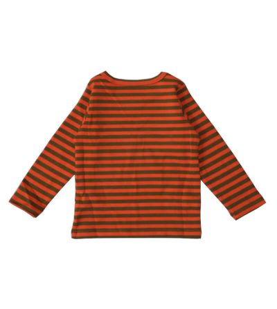 Alternative view of Pretty Toddler Girl Casual Red & Brown Stripes T-Shirt