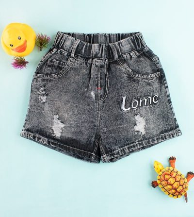Toddler/Kid Girl Casual Denim Shorts - Black