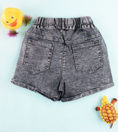 Alternative view of Toddler/Kid Girl Casual Denim Shorts - Black