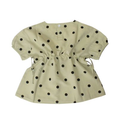 Alternative view of Toddler Girl Fashionable Polka Dot Cuff-Sleeve Top - Pale Green