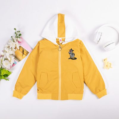 Toddler Boy/Girl U R MY Best Friend Print Outdoor Summer Hooded Windbreaker - Saffron Mango