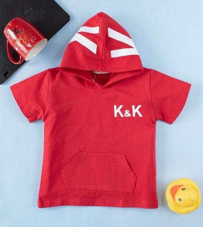 Baby/Toddler Boy K&K Print Hooded T-Shirt - Red