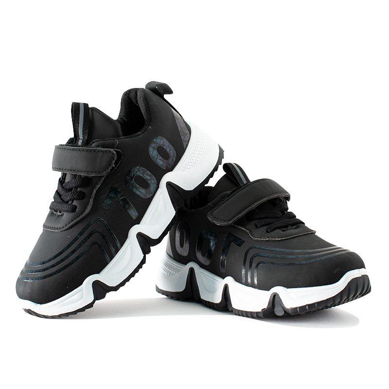 Kid Boy 700 Print Velcro Closure Sneakers - Black