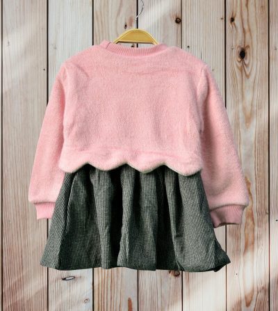 bunny print pink dress back