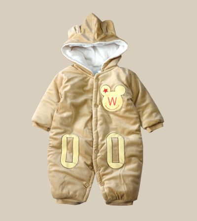 Baby / Toddler Zero Print Warm Jumpsuit - Golden