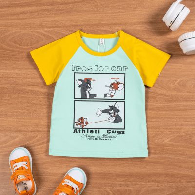 Baby Unisex Tom & Jerry Print Short-Sleeve Tee - Light Green
