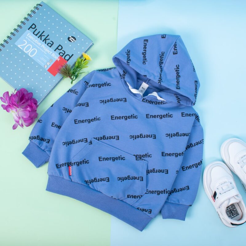 Baby/Toddler Energetic Print Summer Hooded Pullover - Blue