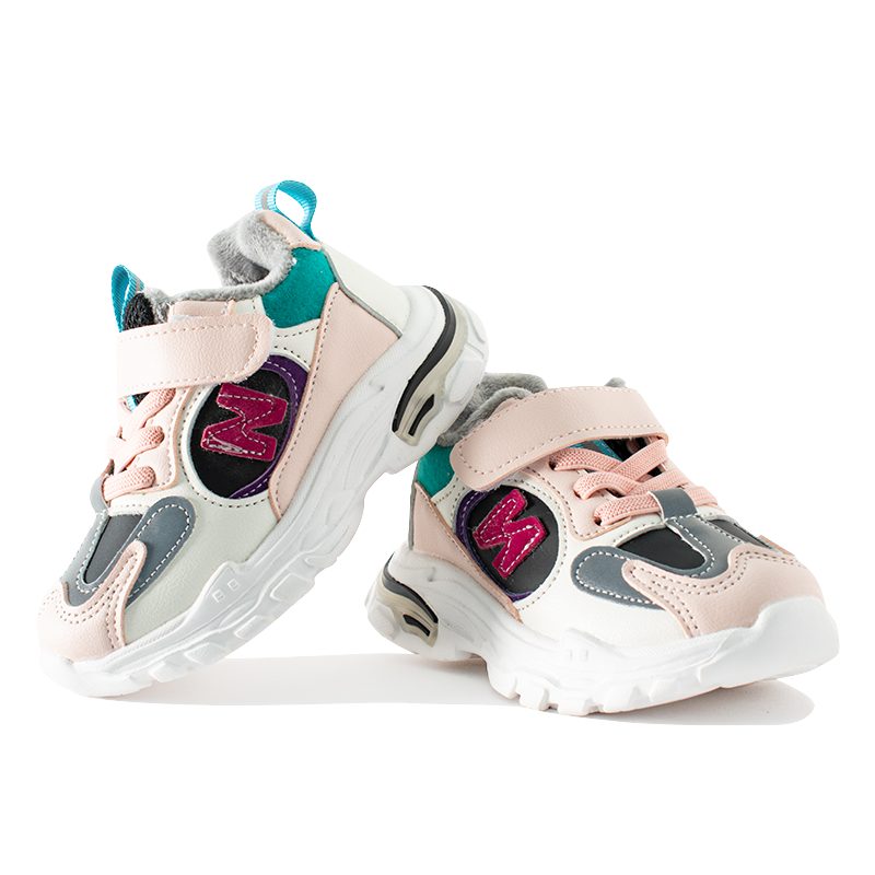 Baby Girl Colorblock Fleece Winter Sneakers - Pink