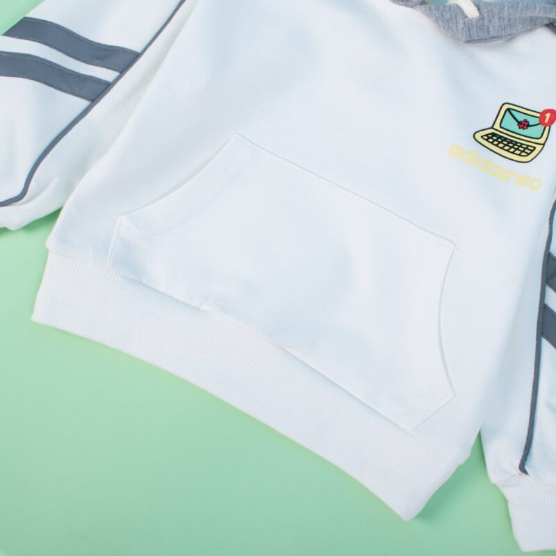 Alternative view of Baby/Toddler Laptop Graphics Print Summer Hoodie Pullover - White