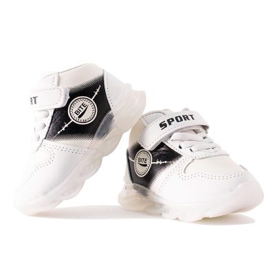 Baby/Toddler Boy Letter Print Velcro Strap Sneakers - White