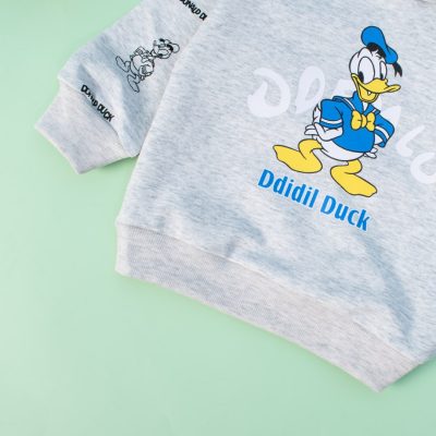 Alternative view of Baby/Toddler Donald Duck Print Summer Hoodie Pullover - Heather Grey