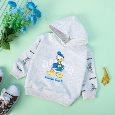 Baby/Toddler Donald Duck Print Summer Hoodie Pullover - Heather Grey