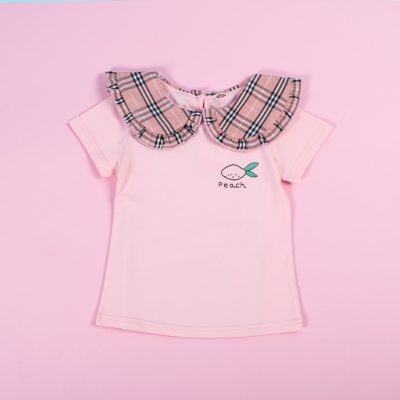 Alternative view of 2-Piece Baby/Toddler Girl Short-Sleeve Tee and Mini Check Pleated Skirt Set - Light Pink