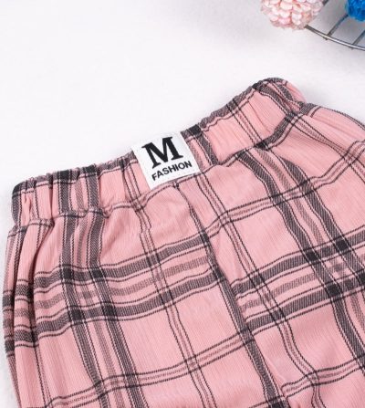 Alternative view of Toddler Girl Elastic Waist Relaxed Plaid Pants - Pink