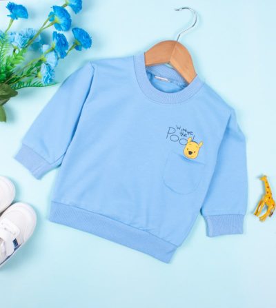 Baby/Toddler Boy Winnie The Pooh Print Pullover Sweatshirt For Summer - Blue
