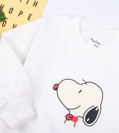 Alternative view of Baby/Toddler Cute Dog Print Long-Sleeve Pullover Sweatshirt For Summer - White