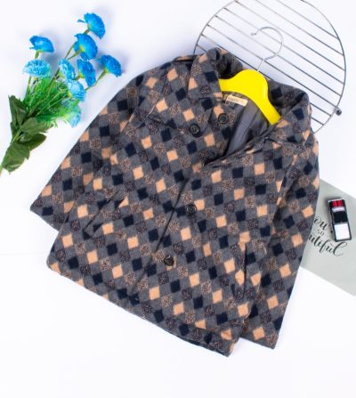 Baby/Toddler Unisex Checkered Design Warm Coat