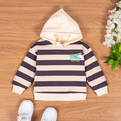 Baby Boy/Girl Striped Pattern Fleece Pullover Hoodie For Winter