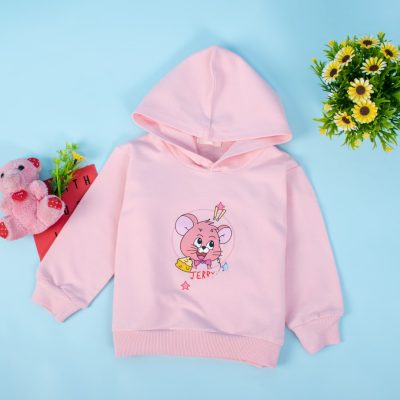 Baby/Toddler Girl Jerry Print Summer Hoodie Pullover - Light Pink