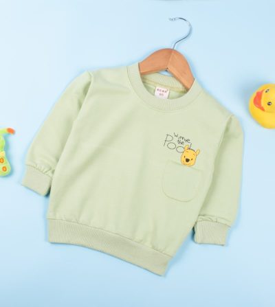 Baby/Toddler Boy Winnie The Pooh Print Pullover Sweatshirt For Summer - Green