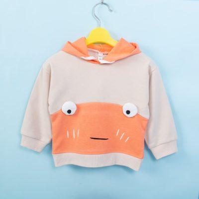 Baby/Toddler Fish Eye Color-Block Summer Hoodie Pullover - Orange