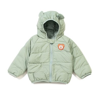 Baby Boy/Girl Teddy Bear Print Lightweight Down Padding Jackets - Green