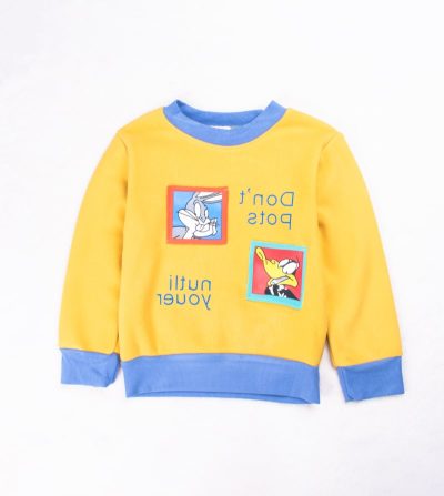 Baby/Toddler Boy Cartoon Graphics Print Pullover Sweatshirt - Yellow
