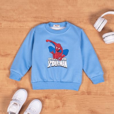 Baby/Toddler Boy Spiderman Print Fleece Pullover Sweatshirt - Blue