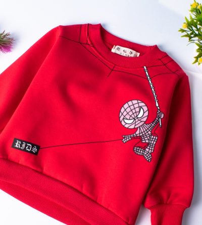 Alternative view of Baby/Toddler Boy Spiderman Print Cute Warm Pullover Sweatshirt - Red