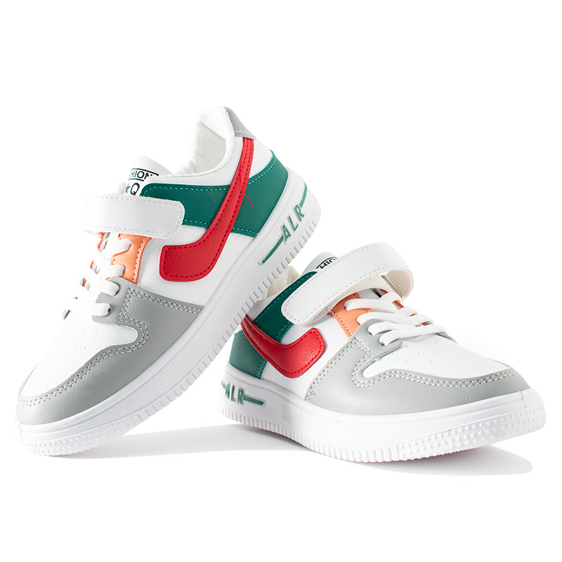 Kid Boy/Girl Colorblock Velcro Strap Sneakers - Red/Green