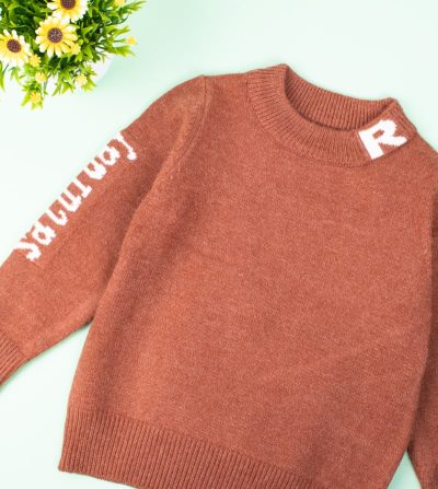 Alternative view of Baby/Toddler R Print Warm Knit Sweater - Shady Brown
