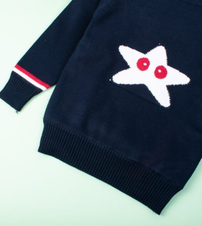 Alternative view of Baby/Toddler Cute Starfish Print Warm Knit Sweater - Dark Blue