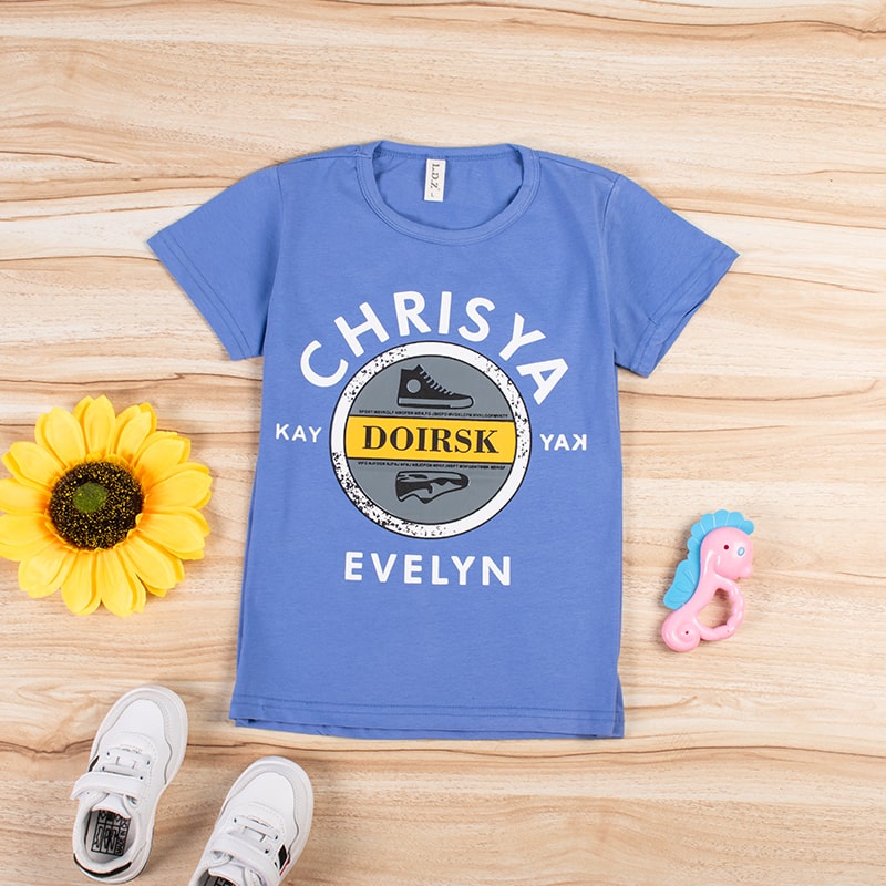 Kid Boy Graphics Print Casual Short-Sleeve Tee - Blue