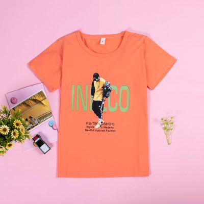 Kid Boy Stylish Graphics Print Short-Sleeve Casual Tee - Orange