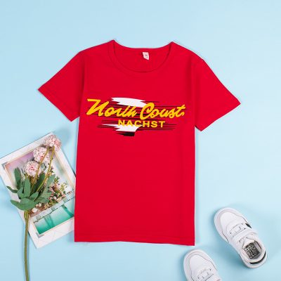 Kid Boy Cool Letter Print Short-Sleeve Casual Tee - Red