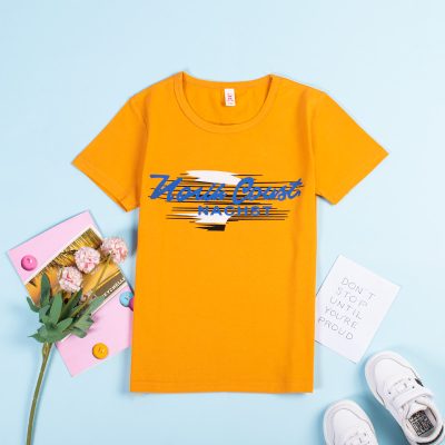 Kid Boy Cool Letter Print Short-Sleeve Casual Tee - Orange