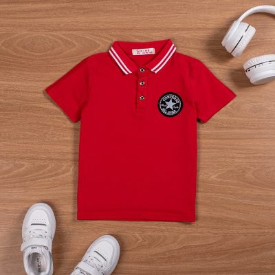 Baby/Toddler Boy Polo Collar Short-Sleeve Tee - Red
