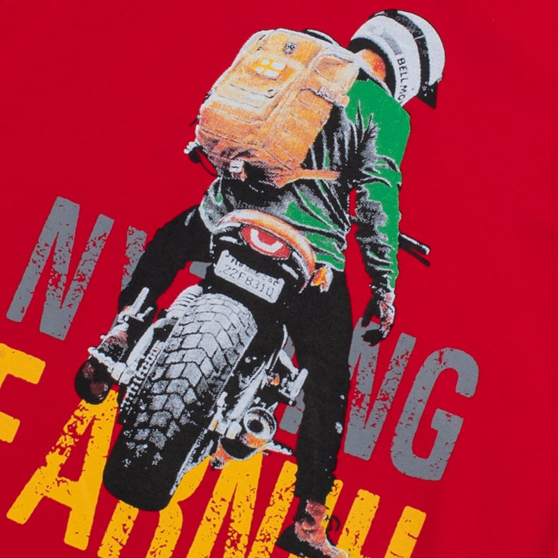 Alternative view of Kid Boy Bike Rider Print Casual Short-Sleeve Tee - Red