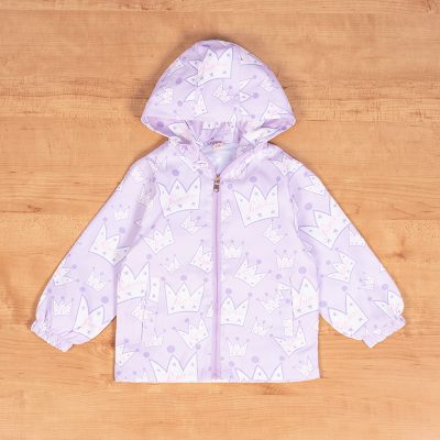 Baby Girl Crown Princess Print Summer Windbreaker Jackets - Pink