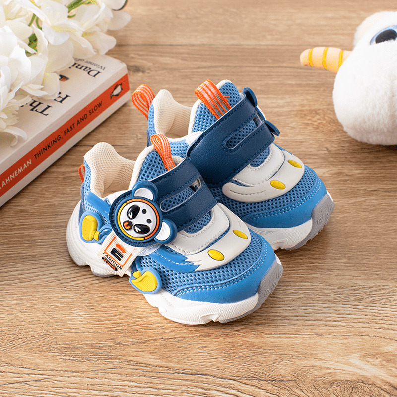Baby Boy/Girl 3D Doodle Art Design Velcro Closure First-Walker Shoes - Blue