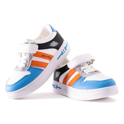 Kid Boy/Girl Striped Colorblock Velcro Closure Sneakers - Blue