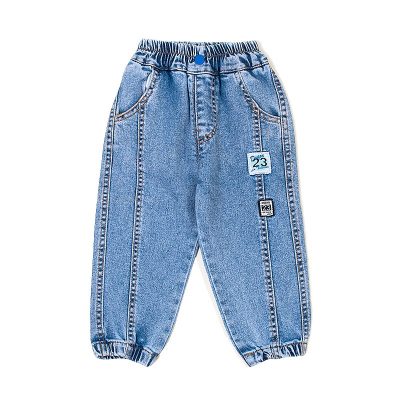 Baby Boy/Girl Solid Color Elasticized Denim Jeans Pant - Blue
