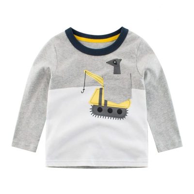 Kid Boys Graphics Print Colorblock Long-Sleeve Tee - Grey/White