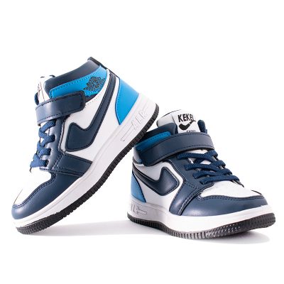 Kid Boy Colorblock Velcro Strap Sneakers - Navy Blue