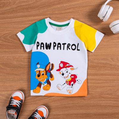 PAW Patrol Toddler/Kid Boy Letter Print Colorblock Short-Sleeve Tee