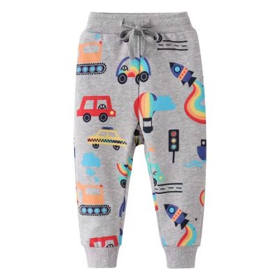 kids transport print grey pant
