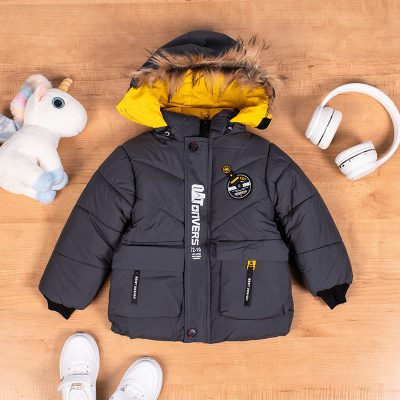 Baby/Toddler Girl Feather Hooded Lightweight Down Jacket - Carbon