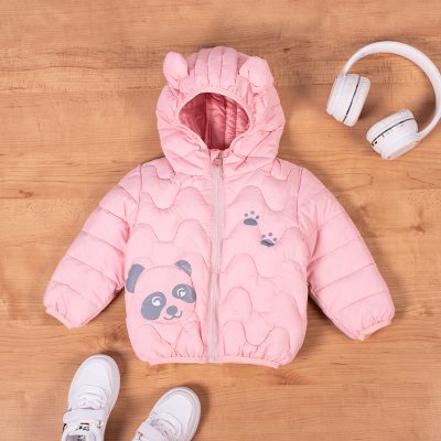 Baby/Toddler Girl Panda Print Lightweight Down Padding Jackets - Light Pink