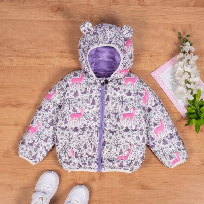 Baby Girl Graphics Print Lightweight Down Padding Jacket - Pink
