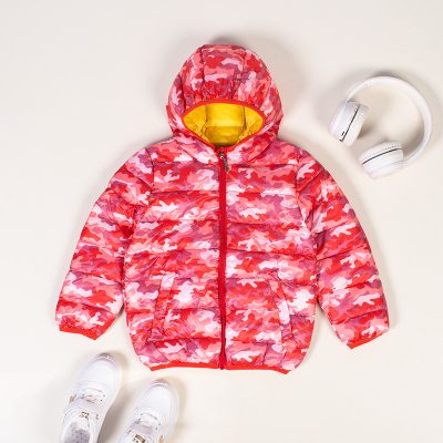 Baby Boy/Girl Camouflage Print Lightweight Down Jackets - Red